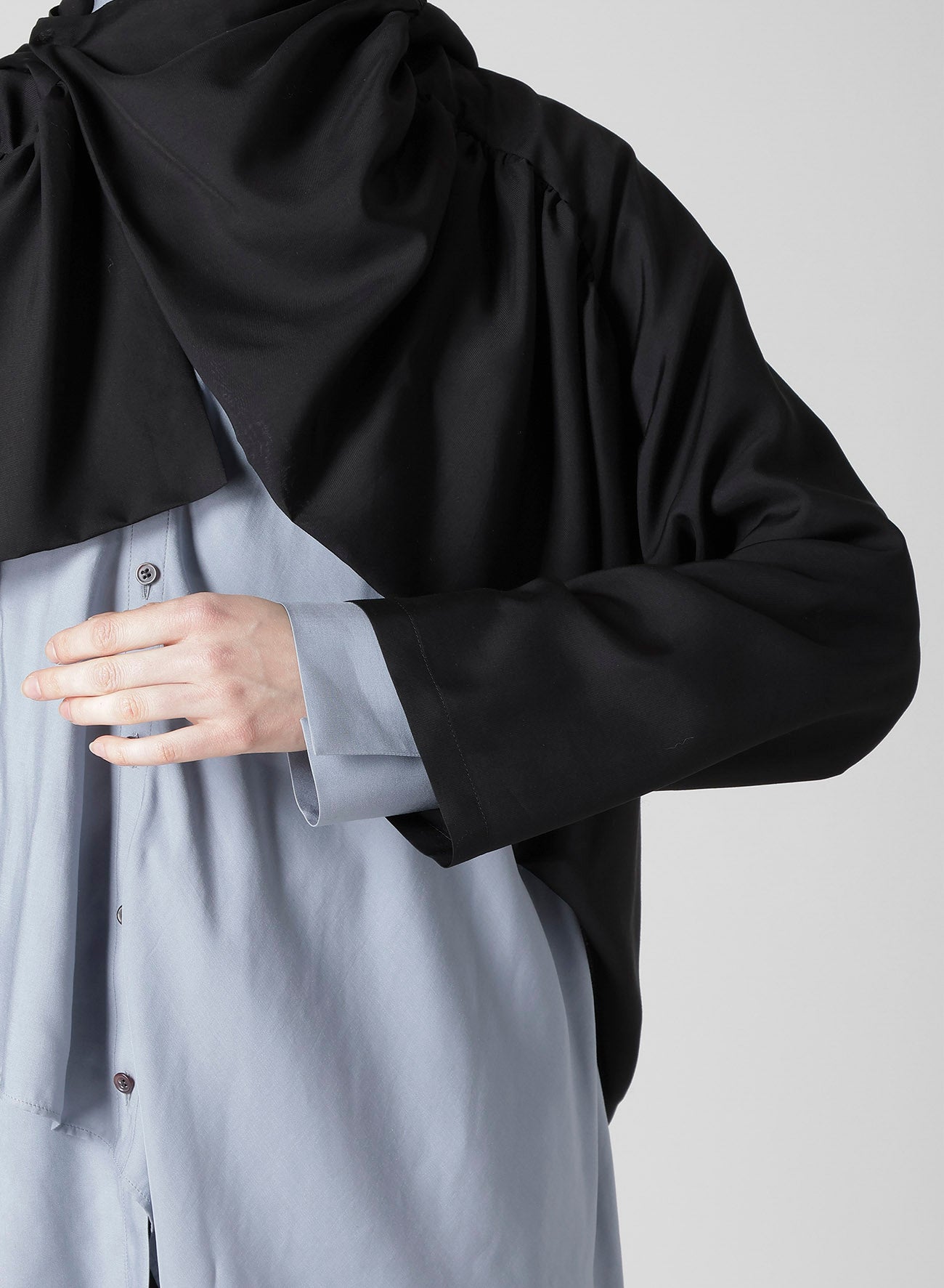 Cu/Mo KERSEY SHIRRING DETAIL JACKET