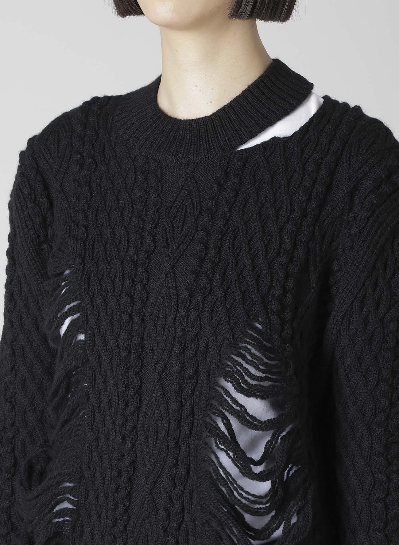 CARMA A CRUSHED CABLE KNIT TOP