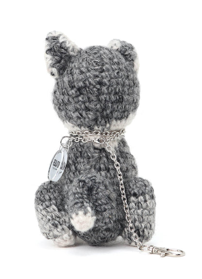 COMBINATION KNIT KNITTED KEY CHARM WITH CHAIN