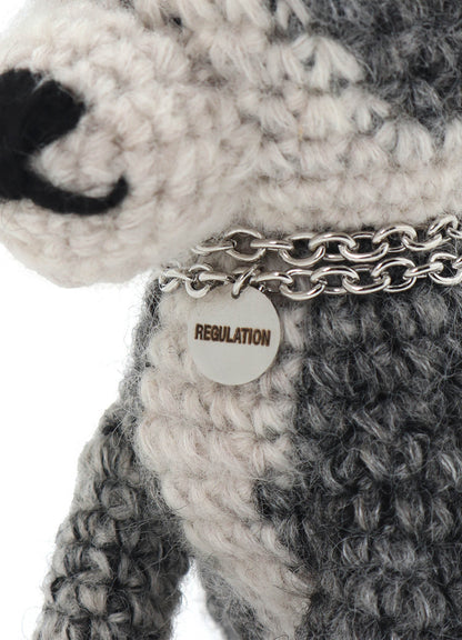 COMBINATION KNIT KNITTED KEY CHARM WITH CHAIN