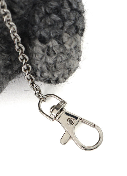 COMBINATION KNIT KNITTED KEY CHARM WITH CHAIN