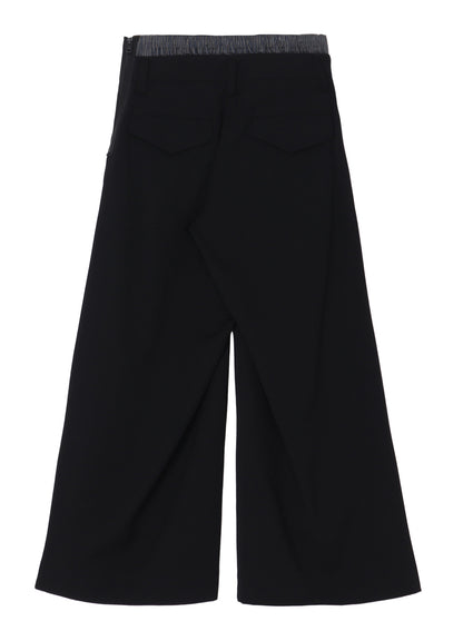 GABARDINE LAYERED-LIKE WIDE PANTS
