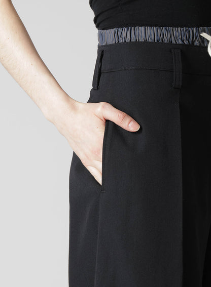 GABARDINE LAYERED-LIKE WIDE PANTS
