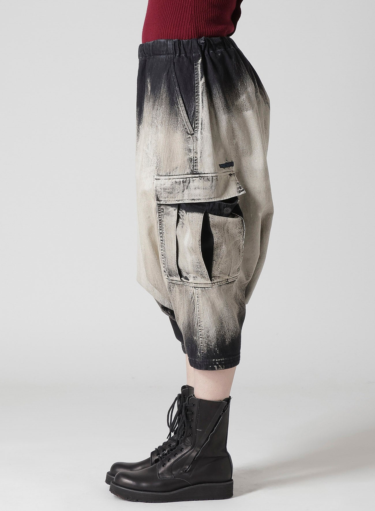 10OZ BLEACHED DENIM CARGO SALOUEL PANTS