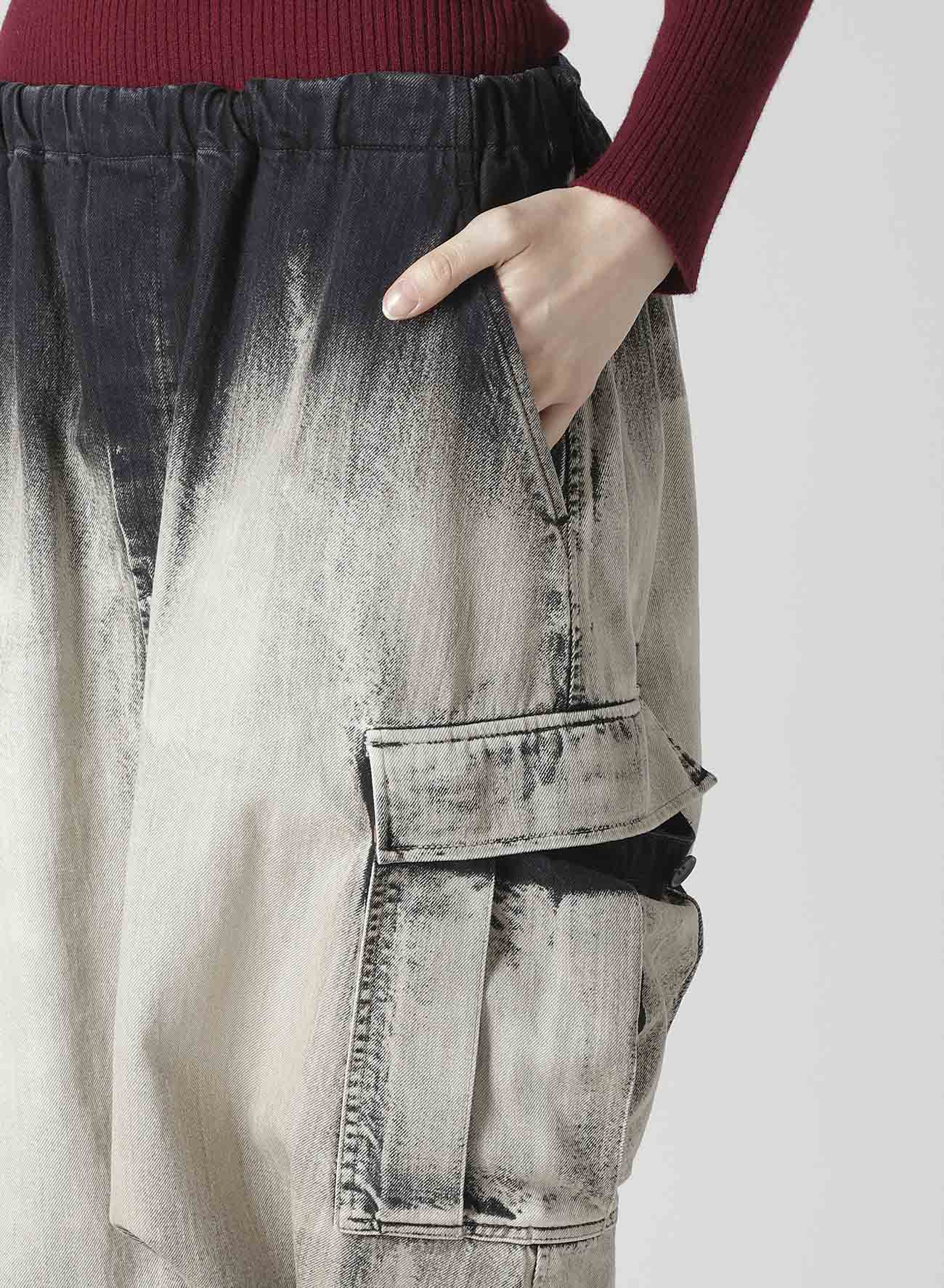 10OZ BLEACHED DENIM CARGO SALOUEL PANTS