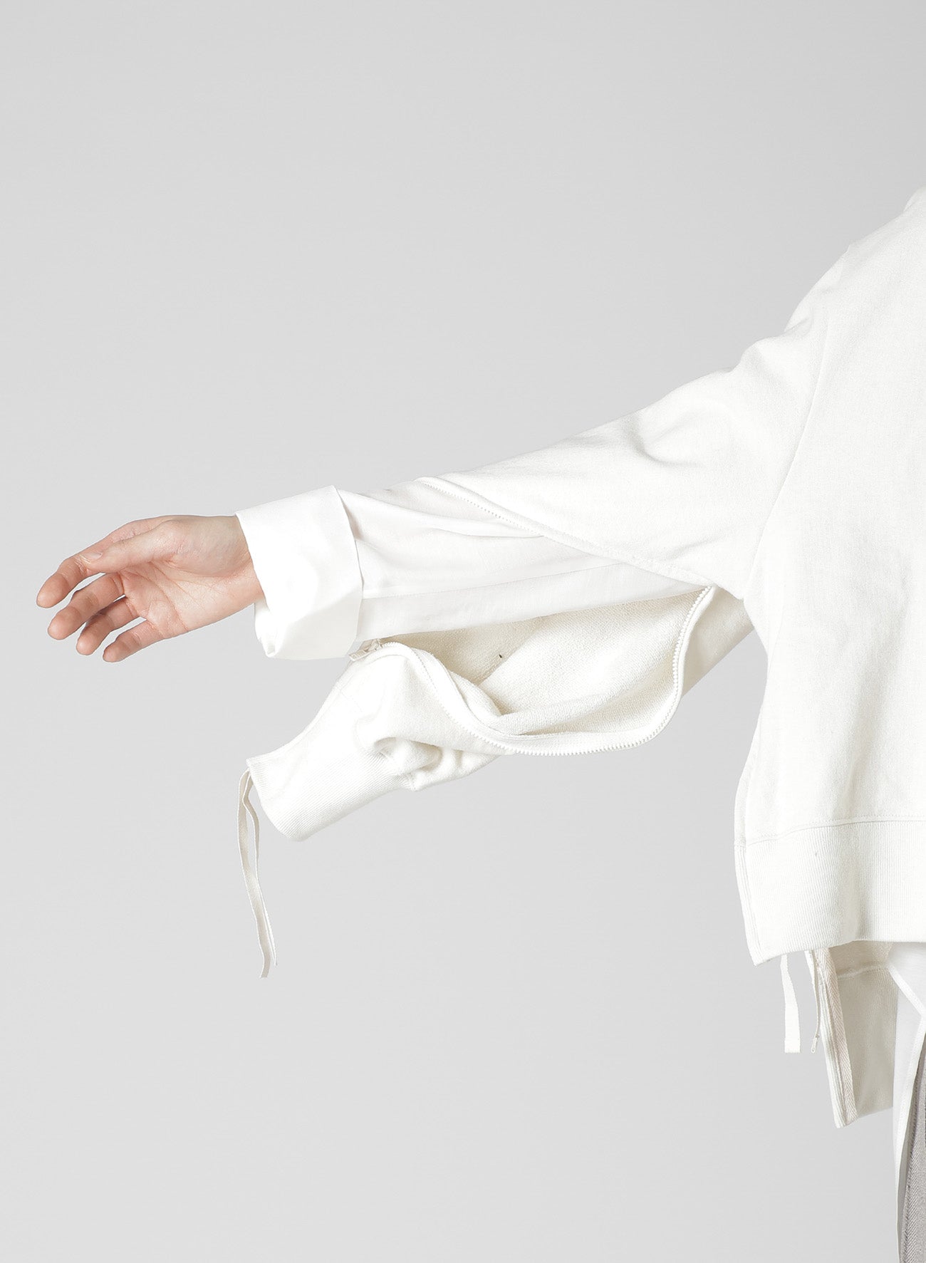 COTTON FRENCH TERRY SIDE ZIP D PULLOVER