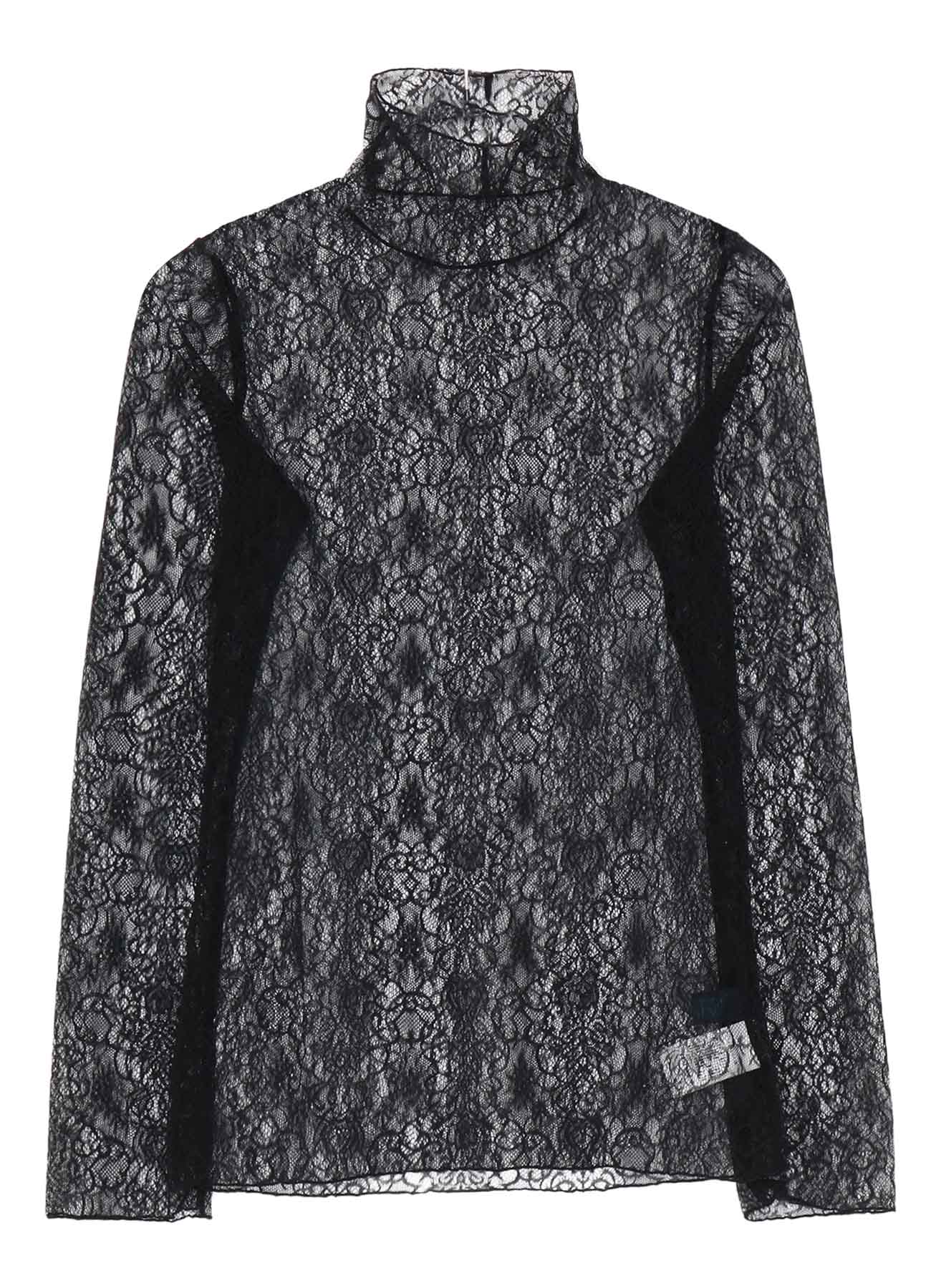STRETCHED LACE R-TURTLENECK T