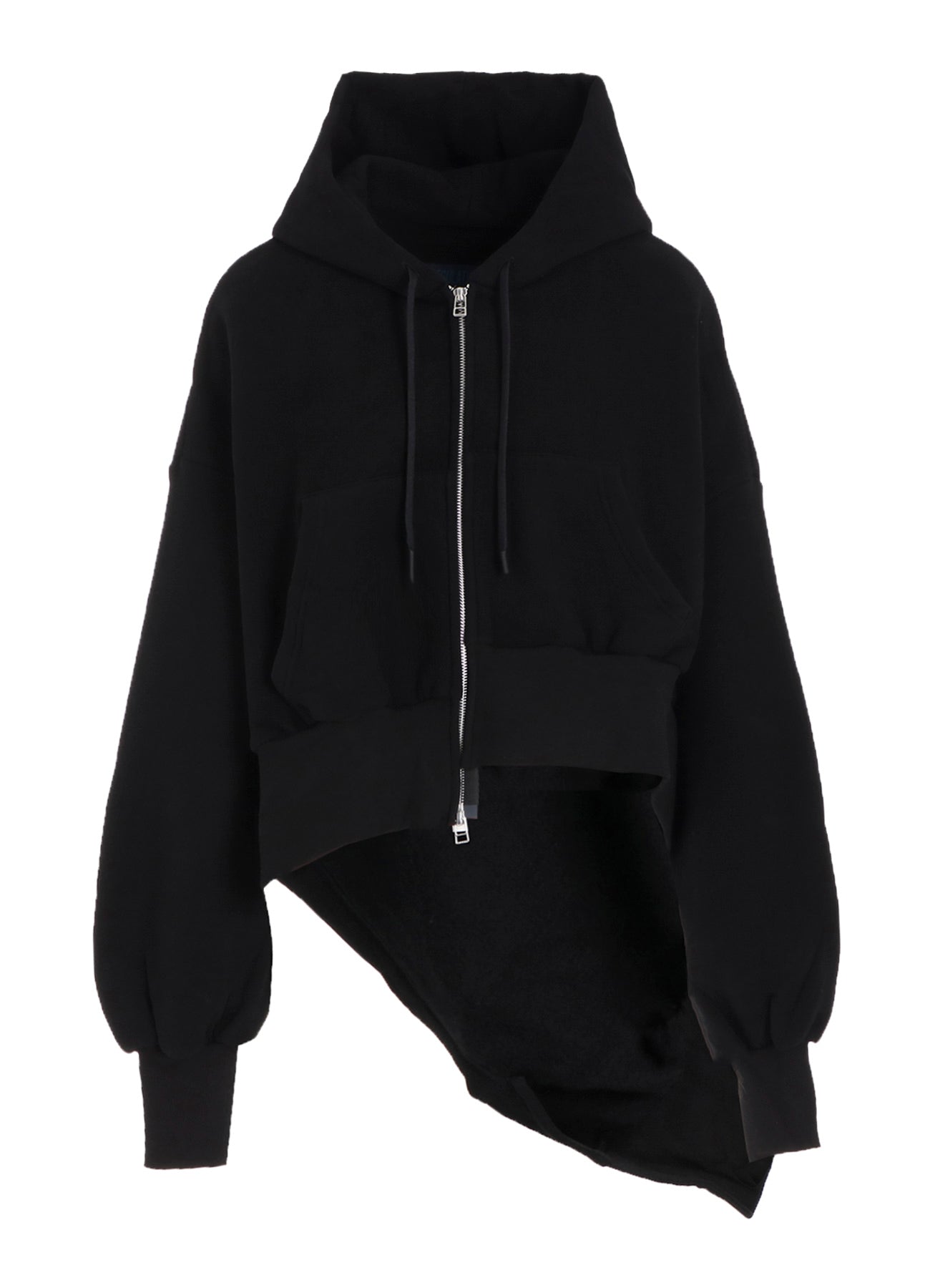 Liy/C BRUSHED FRENCH TERRY UNBALANCED HOODIE A