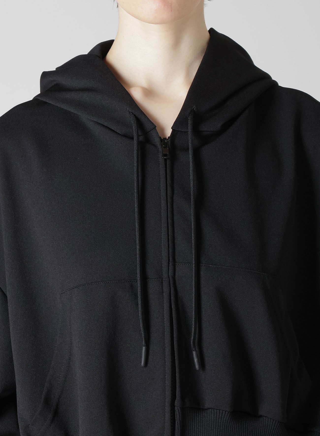 Pe JERSEY TWILL UNBALANCED HOODIE A
