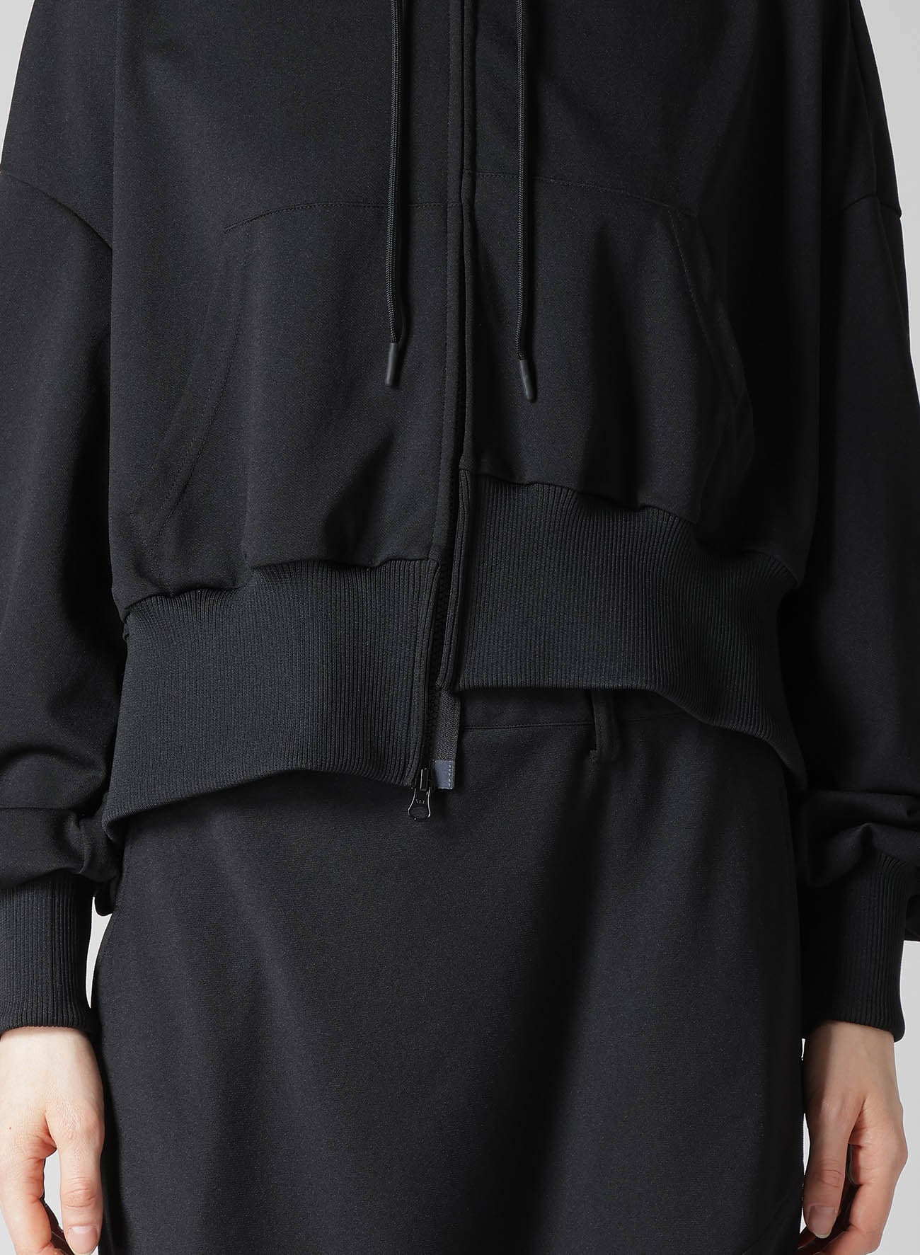 Pe JERSEY TWILL UNBALANCED HOODIE A