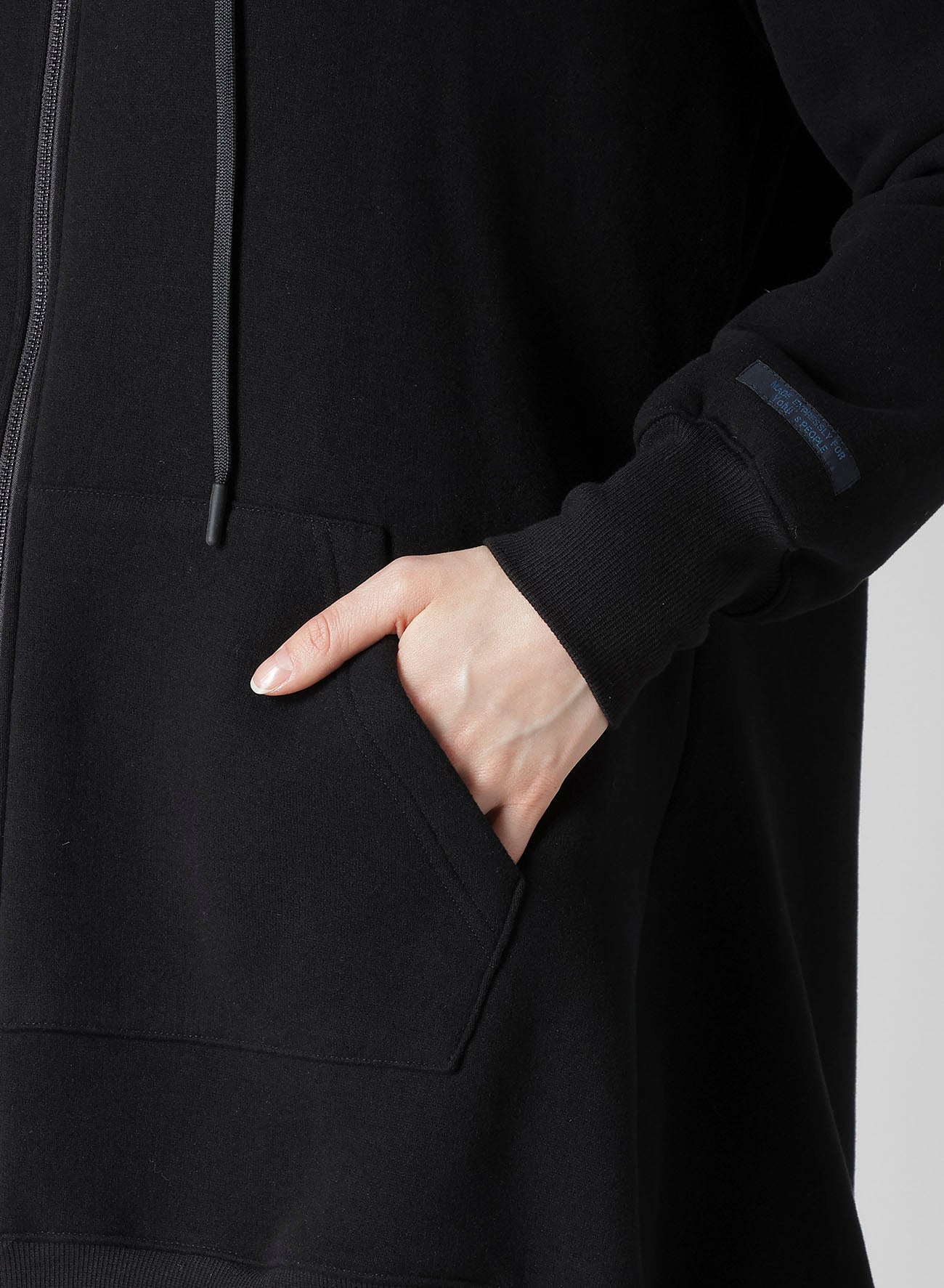 Liy/C BRUSHED FRENCH TERRY UNBALANCED HOODIE B