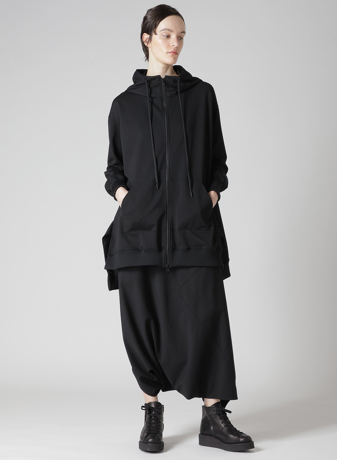 Pe JERSEY TWILL UNBALANCED HOODIE B