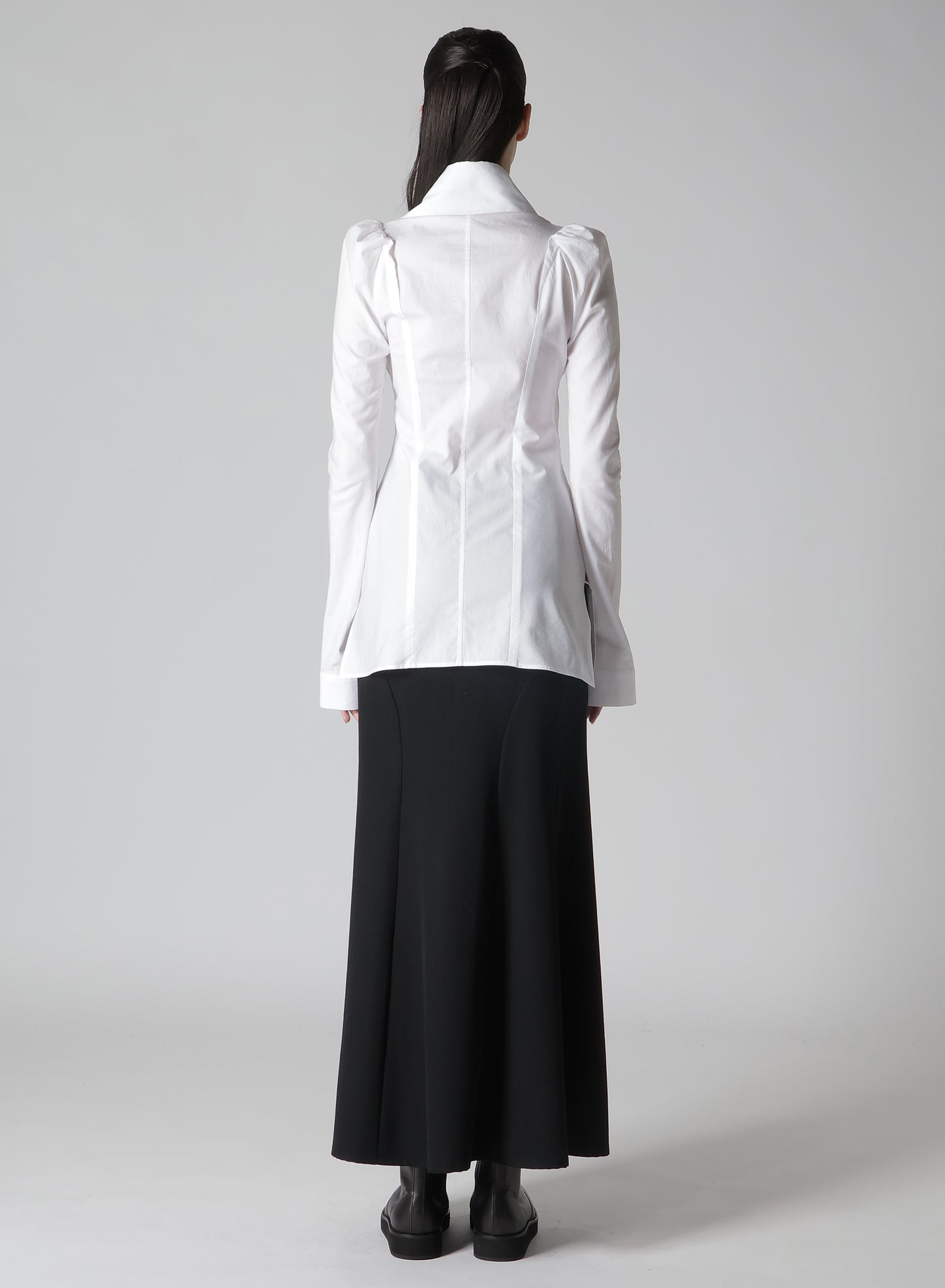 COTTON BROAD PUFF SLV SLIM FIT BLOUSE