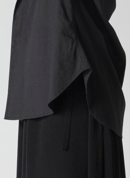 100/-KHADI DRAPED DETAIL HOOD DRESS