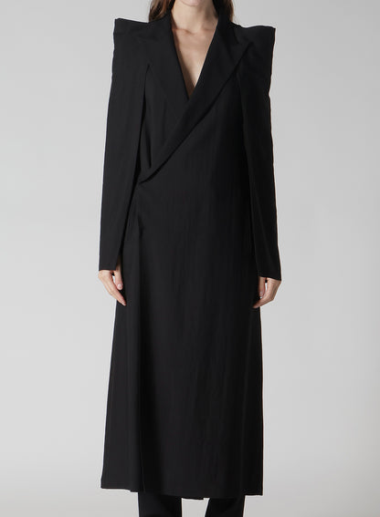 Cu/W HIGH TWISTED GABARDINE BOX SILHOUETTE COAT