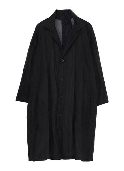 COTTON ORGANZA LAWN SIDE GATHER DETAIL COAT B