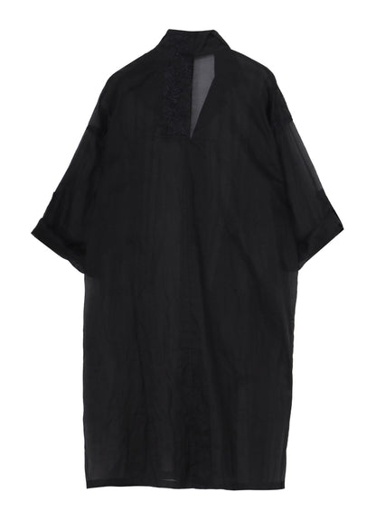 COTTON ORGANZA LAWN SIDE GATHER DETAIL COAT B