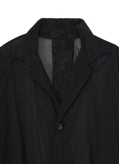 COTTON ORGANZA LAWN SIDE GATHER DETAIL COAT B