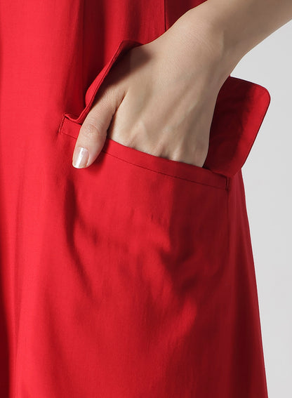 Ry LAWN FRONT DRAPED SLEEVELESS DRESS