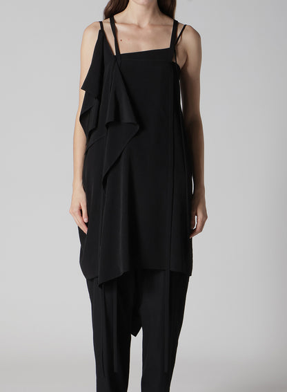 TA/PE CREPE DE CHINE R DRAPED STRING DRESS