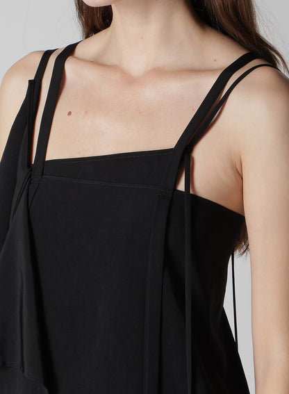 TA/PE CREPE DE CHINE R DRAPED STRING DRESS