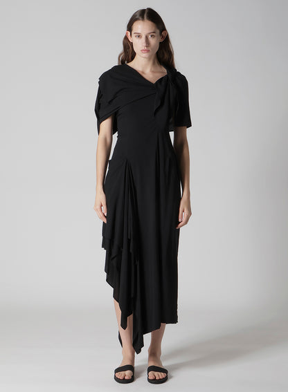 Ry LAWN BACK LACE UP DRAPED DRESS