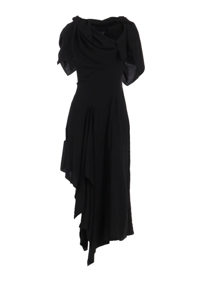 Ry LAWN BACK LACE UP DRAPED DRESS