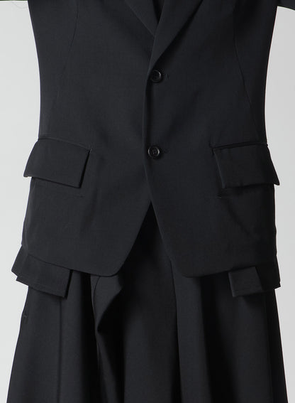 GABARDINE PLEATS DETAIL JACKET