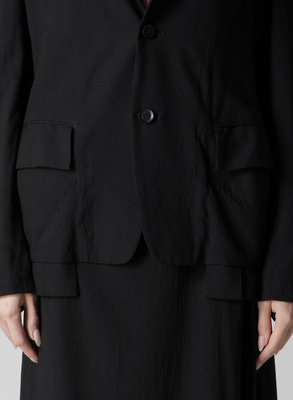 Ry WRINKLED LAWN PLEATS DETAIL JACKET