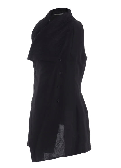 C/Li GABARDINE DRAPED LONG VEST