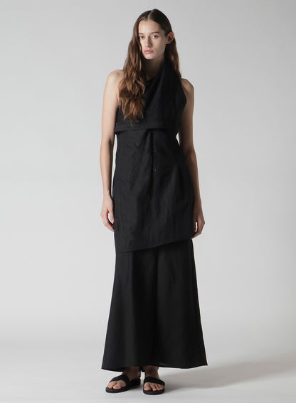 C/Li GABARDINE DRAPED LONG VEST