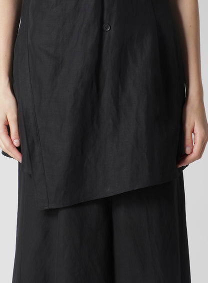C/Li GABARDINE DRAPED LONG VEST