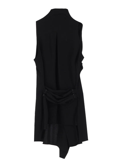 TA/PE CREPE DE CHINE DRAPED LONG VEST