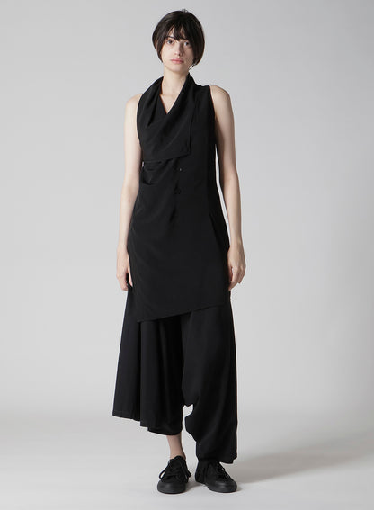 TA/PE CREPE DE CHINE DRAPED LONG VEST