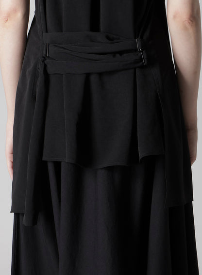 TA/PE CREPE DE CHINE DRAPED LONG VEST
