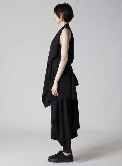 TA/PE CREPE DE CHINE DRAPED LONG VEST