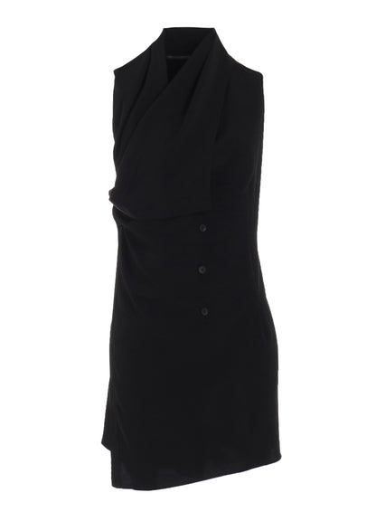 TA/PE CREPE DE CHINE DRAPED LONG VEST