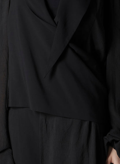 BALLOON SLEEVE WRAP JACKET