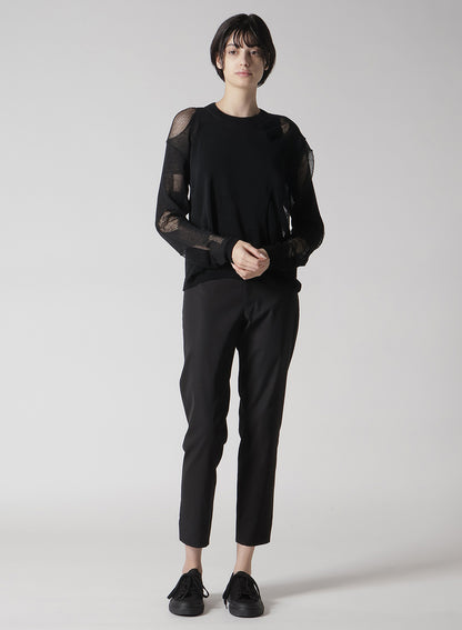 12G2P PLAIN STITCH+PATTERN ROUNDNECK SWEATER