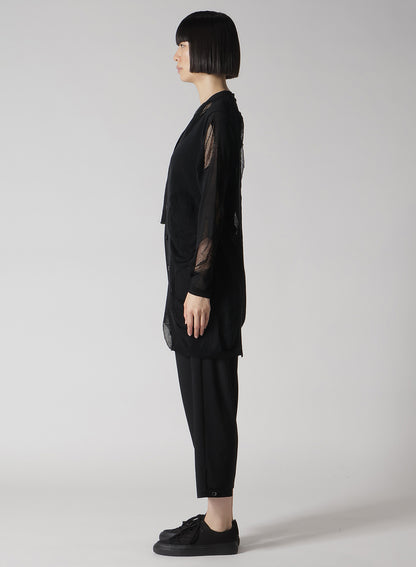 12G2P PLAIN STITCH+PATTERN DRAPED D CARDIGAN