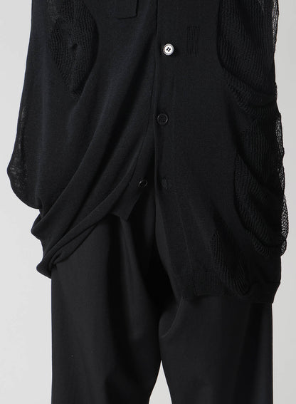 12G2P PLAIN STITCH+PATTERN DRAPED D CARDIGAN