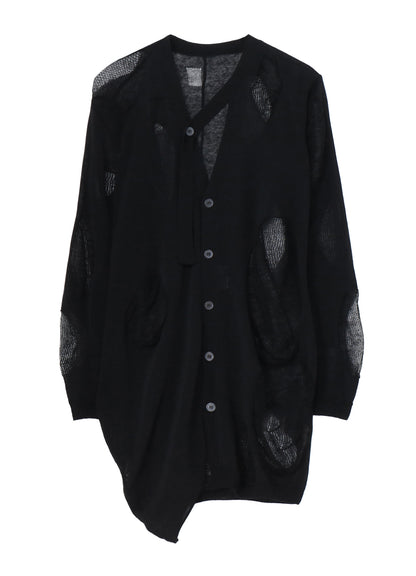 12G2P PLAIN STITCH+PATTERN DRAPED D CARDIGAN
