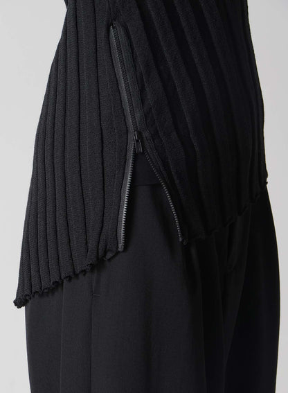HIGH GAUGE RIB ZIP DETAIL HIGHNECK TOP