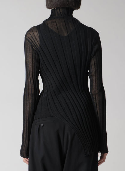 HIGH GAUGE RIB ZIP DETAIL HIGHNECK TOP