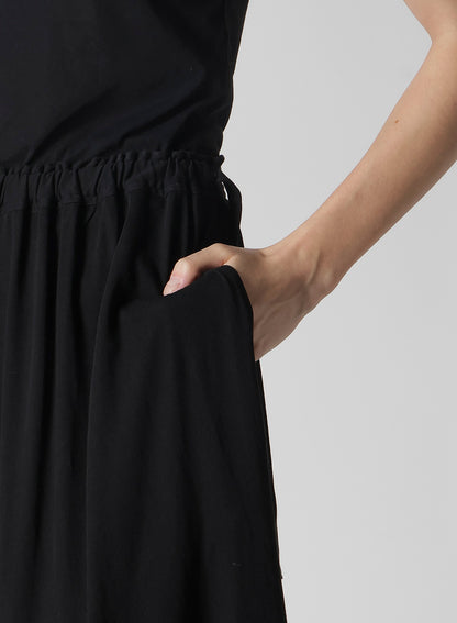 COTTON SINGLE JERSEY SKIRT-LIKE GATHER PANTS