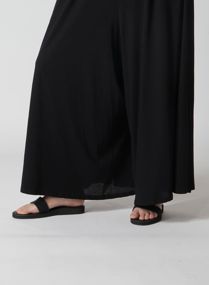 COTTON SINGLE JERSEY SKIRT-LIKE GATHER PANTS