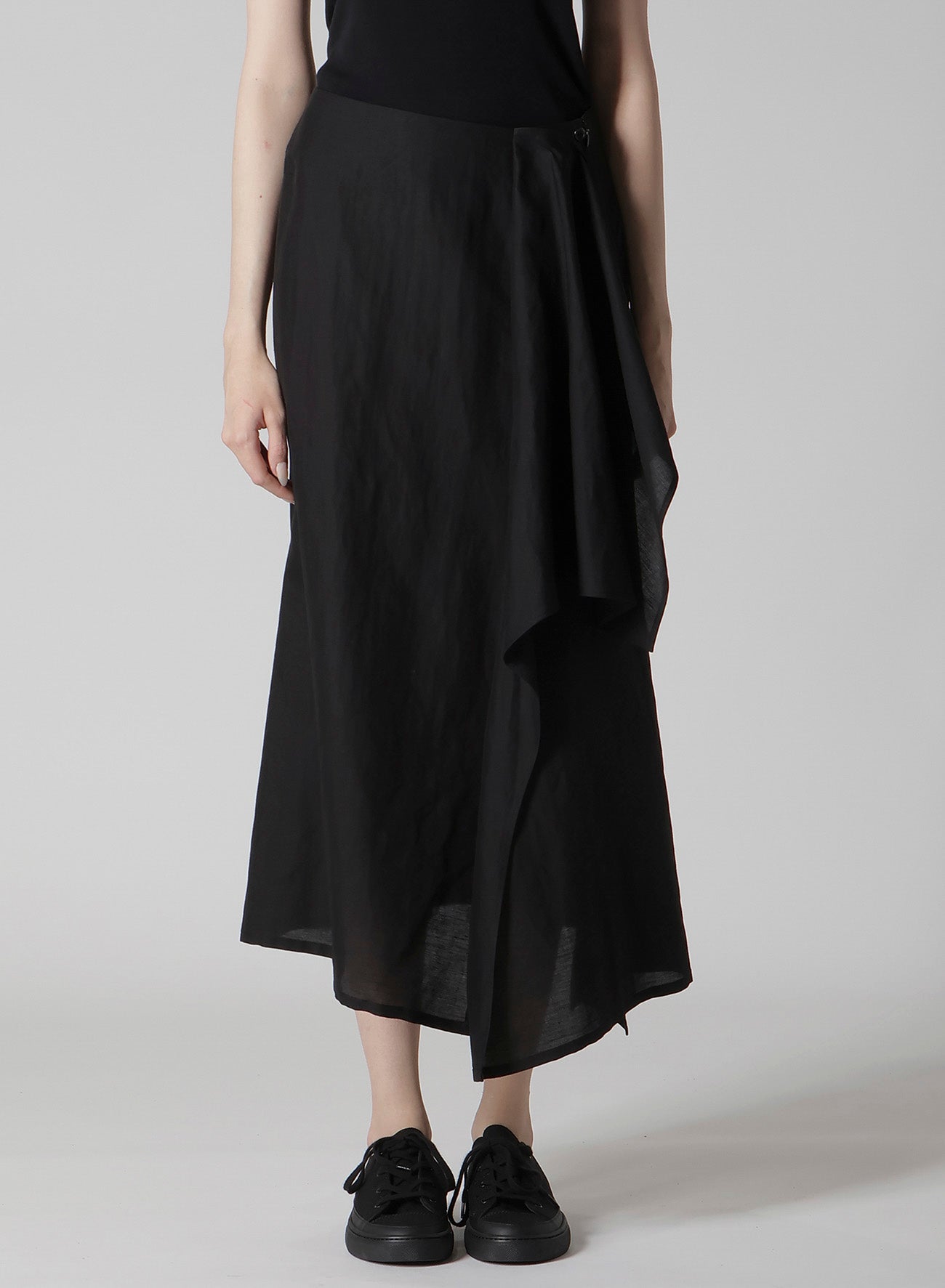 C/Li GABARDINE L DRAPED SKIRT