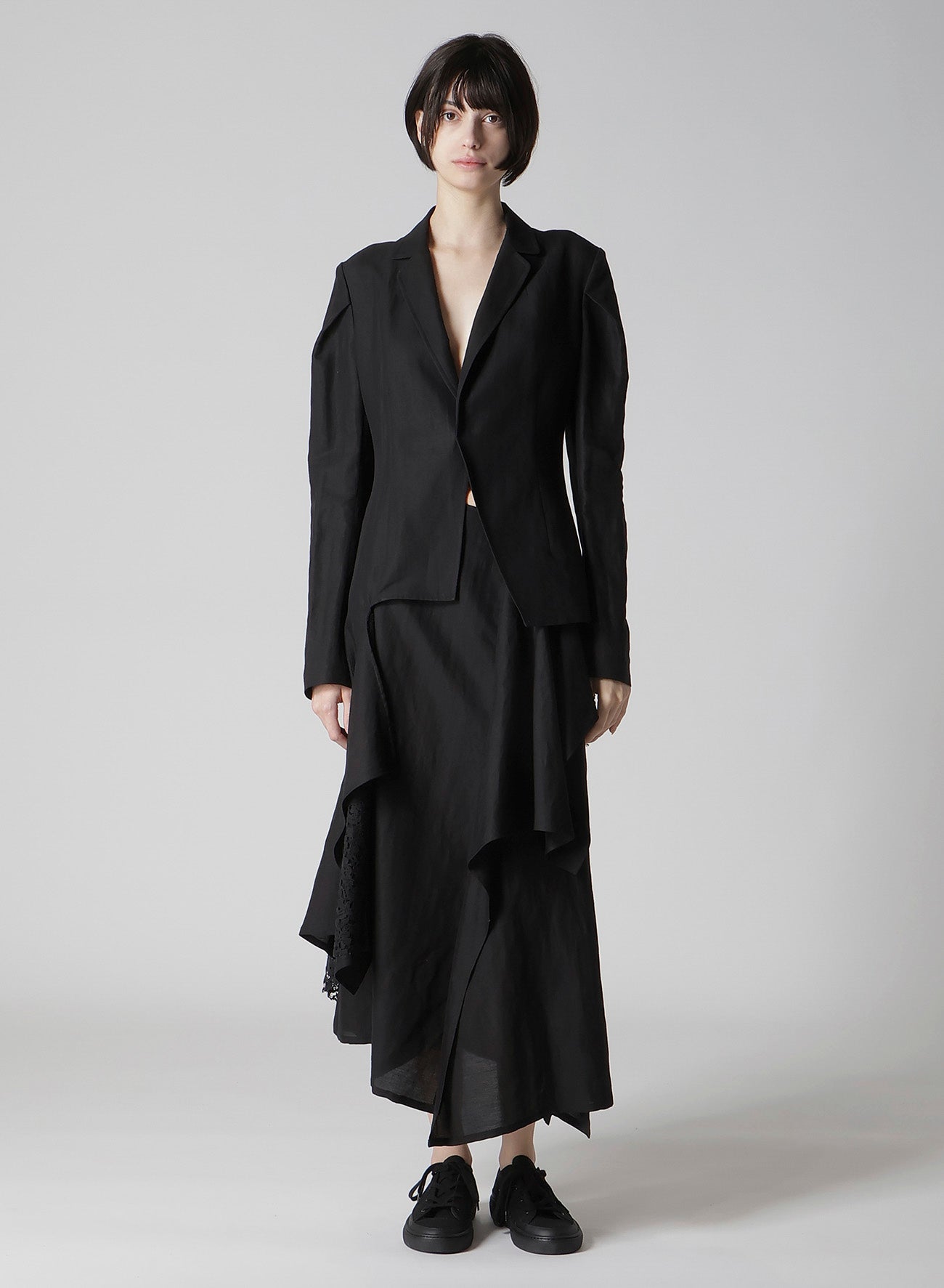 C/Li GABARDINE L DRAPED SKIRT