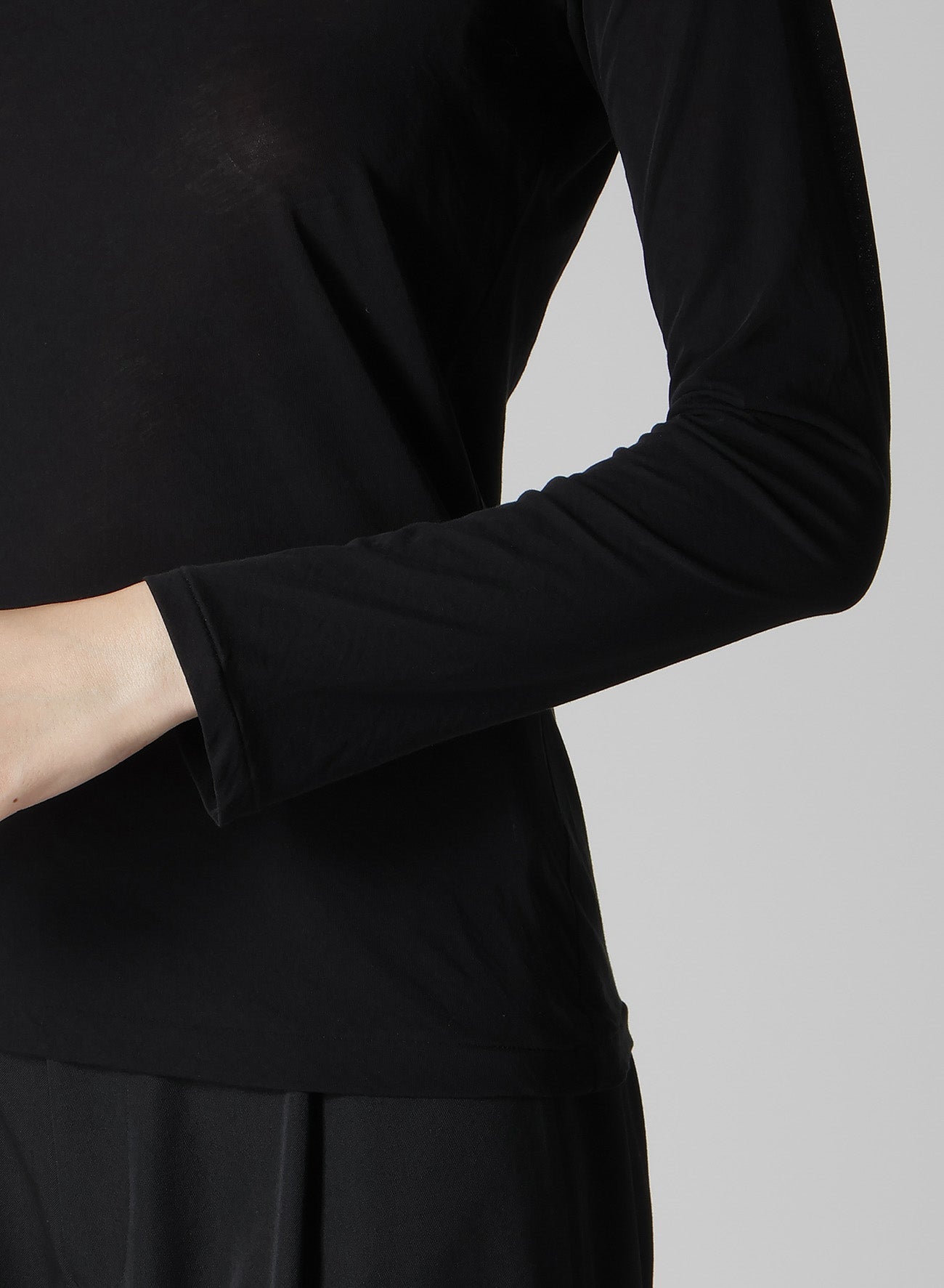 HIGH GAUGE COTTON JERSEY ROUND NECK LONG SLV T