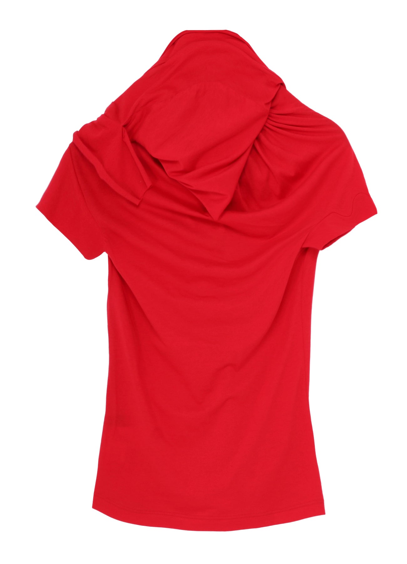 AIRY JERSEY DRAPE DETAIL SHORT SLV T-SHIRT